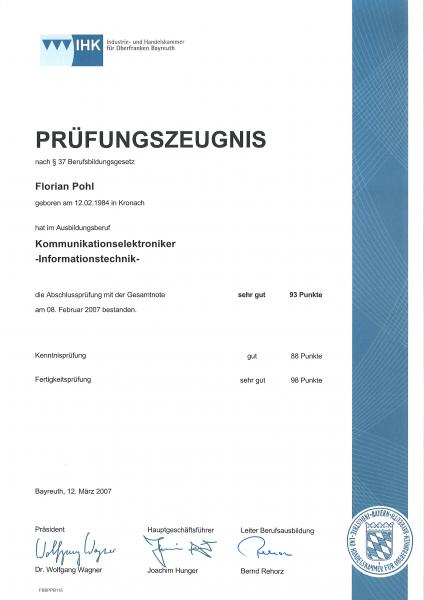 Zeugnis KEIN Zeugnis KEIN